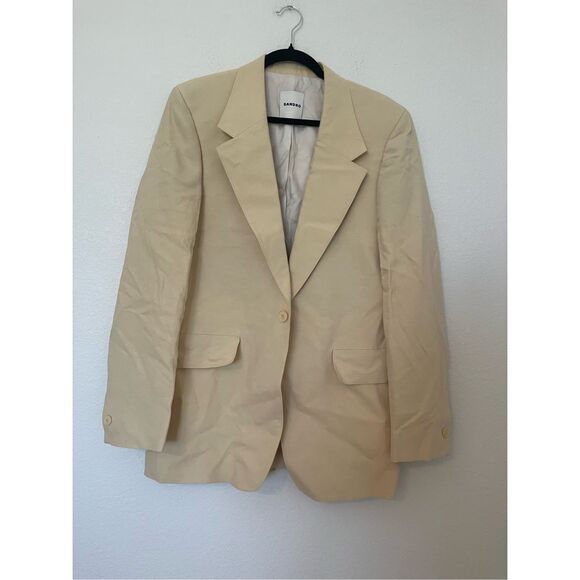 Sandro Linen Suit Jacket  Size FR 50 NEW NWT - Picture 6 of 13